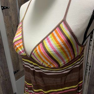 Billabong Tank - Size Large but Fits like a Small Brown / Yellow / Pink